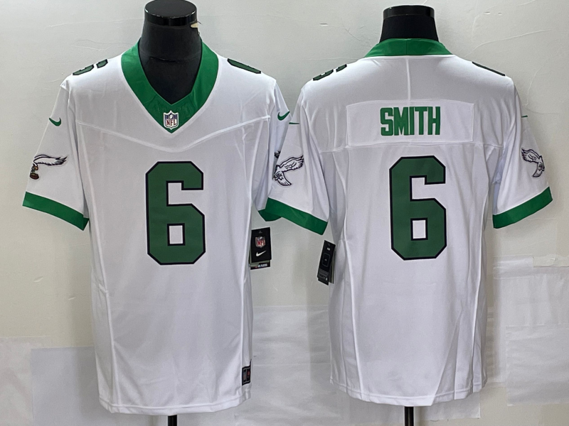 Men's Philadelphia Eagles #6 DeVonta Smith White 2023 F.U.S.E. Vapor Untouchable Stitched Football Jersey